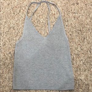 Gray cropped tank top